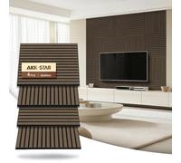 AKK-Star Acoustic Wall Panels 3D Decorative Soundproof Sound Absorbing Panels for Walls & Ceilings - Suitable for Living Room, Meeting Room, TV Wall(Smoked Oak 5#, 4Pack-60cm)