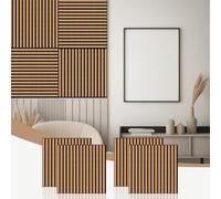 AKK-STAVE Acoustic Wall Panels - Wooden Wall Panels for Soundproofing - 4 Pack/600x600mm/1.44² Acoustic Panels for Walls - 3D Wood Slat Wall Panelling-Decorative Wall Panel Kits for Home(16#Olied Oak)