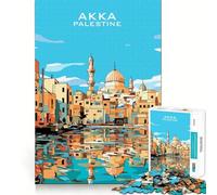 Akka Palestine Vintage Art 1000 Pieces Jigsaws Adults Puzzles Gifts Relax Game Accurate Cut Fun Challenge Perfect Decor (38x52cm)