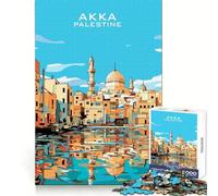 Akka Palestine Vintage Art Jigsaw Puzzles for Adults1000 Piece Tension Relief Precise Connection Playful Challenge (50x75cm)