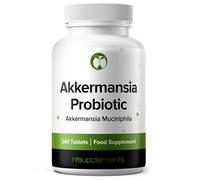 Akkermansia Muciniphila (4 Month Supply) Probiotic Supplement 240 Tablets 100 Million AFU Probiotics for Men & Women Supports Digestive & Gut Health Vegan Made in the UK (Akkermansia Muciniphila)