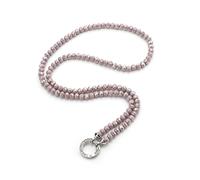 AKKi jewelry Vario Necklace for Pendant Necklace Pendant Rhinestone Crystal Beads Women Jewellery Glass Glitter Round Carabiner Rhinestone Clip Clasp Pearl Necklace 8 mm 80 cm, Stainless Steel, Cubic
