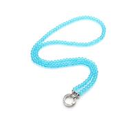 AKKi jewelry Vario Necklace for Pendant Necklace Pendant Rhinestone Crystal Beads Women Jewellery Glass Glitter Round Carabiner Rhinestone Clip Clasp Pearl Necklace 8 mm 80 cm, Stainless Steel, Cubic