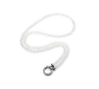 AKKi jewelry Vario Necklace for Pendant Necklace Pendant Rhinestone Crystal Beads Women Jewellery Glass Glitter Round Carabiner Rhinestone Clip Clasp Pearl Necklace 8 mm 80 cm, Stainless Steel, Cubic