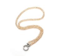 AKKi jewelry Vario Necklace for Pendant Necklace Pendant Rhinestone Crystal Beads Women Jewellery Glass Glitter Round Carabiner Rhinestone Clip Clasp Pearl Necklace 8 mm 80 cm, Stainless Steel, Cubic