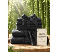 akkialla 6 Piece Queen Sheet Set, Rayon Derived from Bamboo | Cooling Sheets for Hot Sleepers, Deep Pocket up to 18", Breathable & Ultra Soft, Comfy Hotel Luxury Bedding, Black