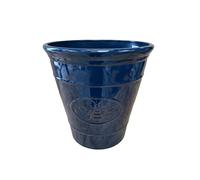 AKKIN Garden Supplies Decorative High Qaulity Round Plastic Bee Planter Plant Pot Dark Blue - 23cm (D) 23cm (H) 6 Litre Volume - Indoor or Outdoor Use
