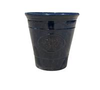 AKKIN Garden Supplies Decorative High Qaulity Round Plastic Olive Planter Plant Pot Classic Dark Blue - Glossy Ceramic Like Finish - 40cm (D) 40cm (H) 34 Litre Volume - Indoor or Outdoor Use