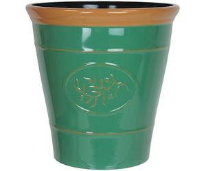 AKKIN Garden Supplies Decorative High Qaulity Round Plastic Olive Planter Plant Pot Green & Brown - 30cm (D) 30cm (H) 14 Litre Volume - Indoor or Outdoor Use
