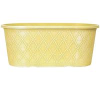AKKIN Garden Supplies Prism Decorative Plastic Oval Trough Planter Pot 16"- Yellow - Suitable for Indoor and Outdoors