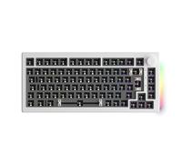 Akko 5075B ISO Barebones Keyboard Kit, 2.4Ghz/BT5.0/Wired Mechanical Keyboard Base,VIA Programmable,Hot Swap Custom DIY Kit,4500mAh Battery,South-Facing RGB for Win/Mac(ISO Layout,White)