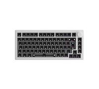 Akko 5075B Mechanical Keyboard Kit, Barebones Gaming Keyboard, BT 5.0/2.4 GHz/Wired, Supports VIA Programming, 75% ISO Layout, Gasket Mount, 4500 mAh Battery, with Knob (White)