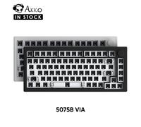 Akko 5075B VIA Kit 75% RGB 3/5 Pins Hot Swap Wired/2.4G/BT 5.0 Wireless Custom Mechanical Gaming Keyboard Kit with Knob Gasket ISO White