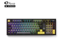 Akko 5098B Black Gold Wireless Mechanical Gaming Keyboard With TFT Screen Vertical Knob 96 Keys Hot-Swappable RGB Backlit Gasket ANSI-US