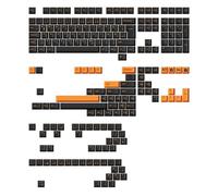 AKKO ISO Keycaps 210 Key PBT Double Shot Cherry Profile Orange Black | ISO-DE/UK/Nordic Layout, PBT Double Shot, Cherry Profile Keycaps for Gaming & Custom Mechanical Keyboards