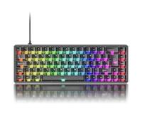 Akko MOD68 HE 8K Rapid Trigger Keyboard, CNC Aluminium, Keyboard with Hall Effect, 65% ISO-UK QWERTY Layout, RT0.005 mm, Cherry Profile Keycaps (Black Transparent, AstroAim Magnetic Switch)