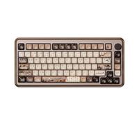 Akko MU02 Mechanical Keyboard with Walnut Wooden Case 75% RGB 2.4G Wireless/Bluetooth/Wired Hot-Swappable Gaming Keyboard with PBT Dye-Sub Keycaps for Mac & Win (Mountain Seclusion, Rosewood Switch)