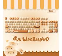 Akko Original Cute Theme MOG/MOA/MAO Profile PBT Keycap Set 5-side Dye-sub ANSI/ISO Layout Girl Keycaps Gift Round Bun Mushroom MOG 144 Keys