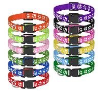 AKlamater 12 Pcs Puppy Collars Adjustable Puppy ID Collars Puppy Whelping Collars Soft Nylon with Quick Release Buckle for Small Dogs,19-32cm