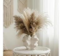 Aklimida White Small Ceramic Vase for Modern Home Decor, Ceramic Coral Flower Vase for Nordic Art Pampas Grass,Boho Decor Donut Centerpiece Vases for Coffee Table Office Bookshelf Living Room Decor