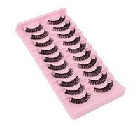 AKLOSIPY 10 Pairs False Eyelashes Set DD Wispy Reusable 3D Multi Layer Fake Eye Lashes for Makeup Cosplay Type - -Looking Russian Volume Lashes with Cotton Band and Soft Synthetic Fibers (DH06-4)