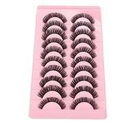 AKLOSIPY 10 Pairs False Eyelashes Set DD Wispy Reusable 3D Multi Layer Fake Eye Lashes for Makeup Cosplay Type - -Looking Russian Volume Lashes with Cotton Band and Soft Synthetic Fibers (DH06-3)