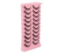 AKLOSIPY 10 Pairs False Eyelashes Set DD Wispy Reusable 3D Multi Layer Fake Eye Lashes for Makeup Cosplay Type - -Looking Russian Volume Lashes with Cotton Band and Soft Synthetic Fibers (DH06-5)