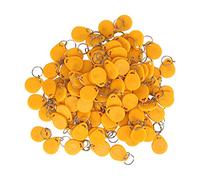 AKLOSIPY 100 Pcs 125KHz Key Fobs Yellow Proximity Access Control Read Only ID Card Keychain for Gate Parking Lot Attendance System ABS Material Bulk Pack (Yellow)