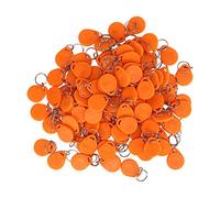 AKLOSIPY 100 Pcs 125KHz Key Fobs Yellow Proximity Access Control Read Only ID Card Keychain for Gate Parking Lot Attendance System ABS Material Bulk Pack (Orange)