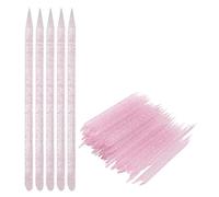 AKLOSIPY 100pcs Nail Cuticle Pusher Double Ended Rose Red Sticks for Manicure Pedicure Dead Skin Remover Rhinestone Picker Tool for Professional Salon Home DIY Nail Art Care Hygienic (Pink)