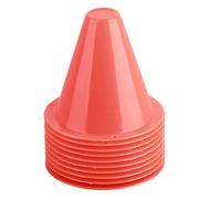 AKLOSIPY 10pcs 8cm Yellow Soft Soccer Training Cones, PE Plastic Football Markers with Base, Stackable Discs for Drill Boundaries, Field Equipment for Coaching and Practice (Orange)