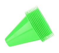 AKLOSIPY 10pcs 8cm Yellow Soft Soccer Training Cones, PE Plastic Football Markers with Base, Stackable Discs for Drill Boundaries, Field Equipment for Coaching and Practice (Green)