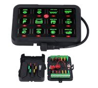 AKLOSIPY 12 Gang RGB Switch Panel with Auto Dimming for LED Lights, Circuit Control Relay System for 12-24V Vehicles, Easy Install