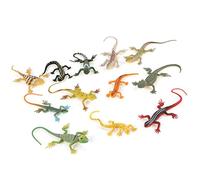 AKLOSIPY 12Pcs Colorful Simulated Lizard Animal Set, Plastic Reptile Figures for Kids Educational Teaching Props, Vivid Toy for Party Decor Photography Props Cake Toppers