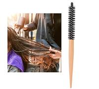 AKLOSIPY 16mm Small Round Hair Brush Teasing Brush Makeup Comb for Bangs Volume Root Blow Dry Styling - Nylon Cherry Wood Handle (20# small wooden roller comb)