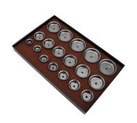 AKLOSIPY 18 Pcs Watch Press Die Kit - Metal Sturdy Watch Back Case Closer with 24mm to 58mm Sizes for Repair and Maintenance