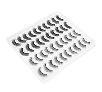 AKLOSIPY 20 Pairs 3D Mink False Eyelashes Curly Dense Fake Lashes Set Soft Reusable Thick False Lashes for Daily Party Stage Makeup Date Eye Beauty Enhancement Kit for Women Girls (002)