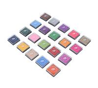 AKLOSIPY 20pcs Bright Color Ink Pads Crafting Stamps for Kids Finger Painting and Scrapbooking Activities