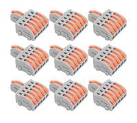 AKLOSIPY 20Pcs Copper Push-Type Quick Connectors SPL Wire Terminal Block for Efficient Electrical Wiring in Home and Industry (Orange)