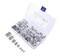 AKLOSIPY 250Pcs Aluminum Cable Ferrule Kit with 8 Sizes Double Drum Wire Rope Crimping Tool for RV & Railway Applications