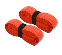 AKLOSIPY 2pcs Tennis Racket Tape Badminton Racquet Thick Overgrips Sweat Absorbing Handle Band Red, .8mm Polyurethane Nitrogen Fiber Slip Shock Absorption Cushion for Squash Rackets (Orange)