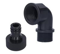 AKLOSIPY 2Set Elbow Hose Connector Durable Adapter with Nipple Connector for Efficient Outdoor Watering System (6 Points Directional Elbow Inner and Outer Wire)