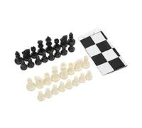 AKLOSIPY 32 Plastic Medieval Chess Pieces Set with Foldable Board - International Standard Chess Game for Family Fun, Travel & Education