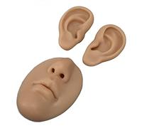 AKLOSIPY 3D Dark Skin Silicone Piercing Practice Model Set - Nose Mouth & Ear Training Kit for Beginners, Students & Body Art Professionals - FDA-Approved Food-Grade - Silicone (Dark Skin)