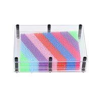 AKLOSIPY 3D Pin Art Toy Large Colorful Plastic Needle Board Sculpture Sensory Tactile Game for Kids Adults Office Desk Decor Transparent Frame Pins Art Toy Birthday Holiday (Transparent Frame)