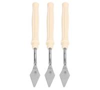 AKLOSIPY 3pcs Multi-Use Set with Ergonomic Plastic Handle and Stainless Steel for Oil Painting and Art Crafting