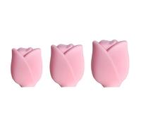 AKLOSIPY 3pcs Reusable Silicone Makeup Brush Covers, Large Medium Small Proof Protectors, Food Grade Soft Brush Holder Case for Travel Home, Deformation and, Yellow (pink)