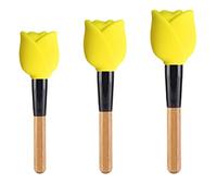 AKLOSIPY 3pcs Reusable Silicone Makeup Brush Covers, Large Medium Small Proof Protectors, Food Grade Soft Brush Holder Case for Travel Home, Deformation and, Yellow (yellow)