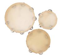 AKLOSIPY 3Pcs Wooden Tambourine Set for Kids, Handheld Jingle Percussion Instruments for Rhythm Play, Safe & Fun Music Gifts