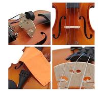 AKLOSIPY 4-in- Violin Accessories Kit: Stainless Steel Strings, Rubber, Maple Wood Bridge & Cloth